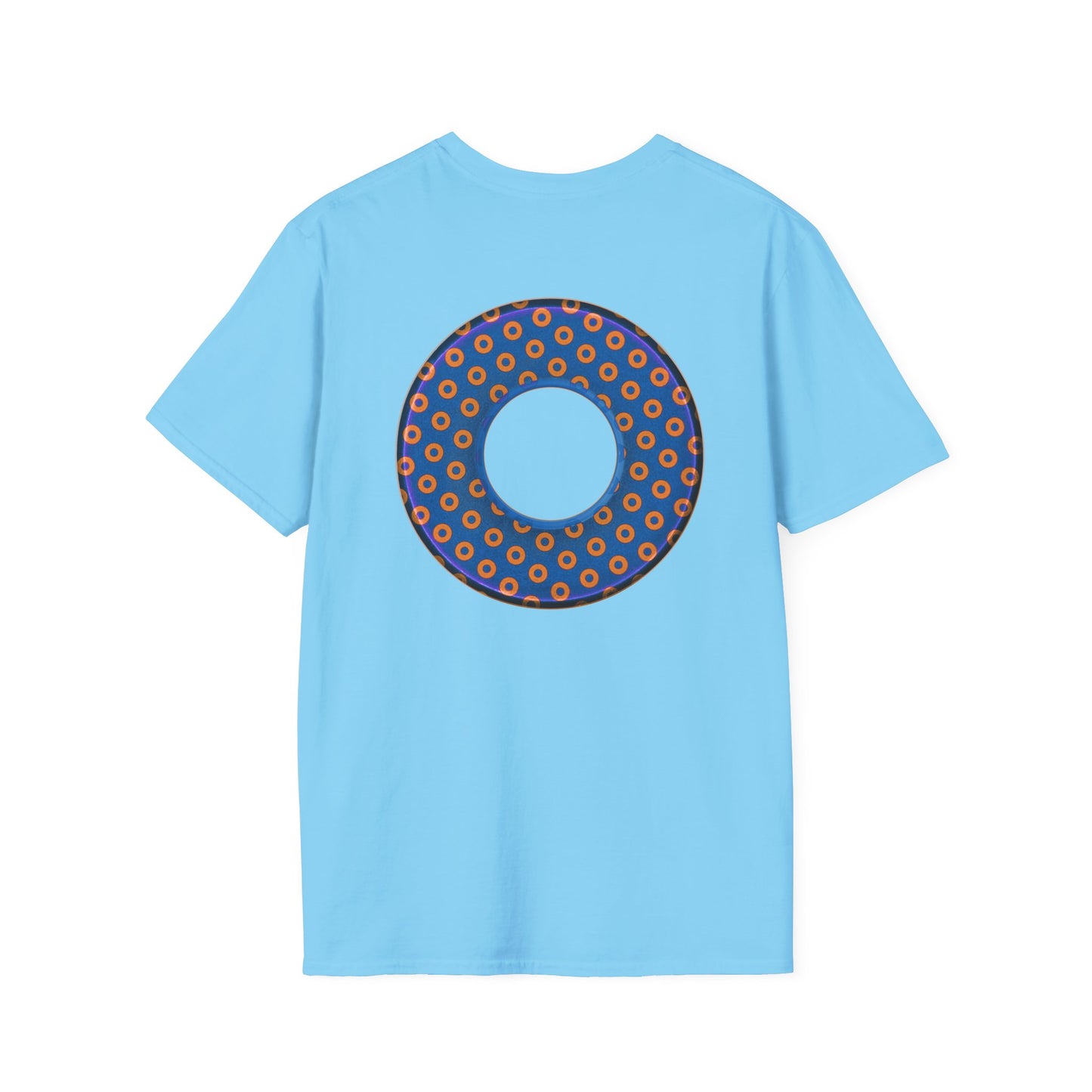 Plain Donuts/Unisex Soft-Style - "Plain Electric Paradoxical Donuts" - orange/blue donuts