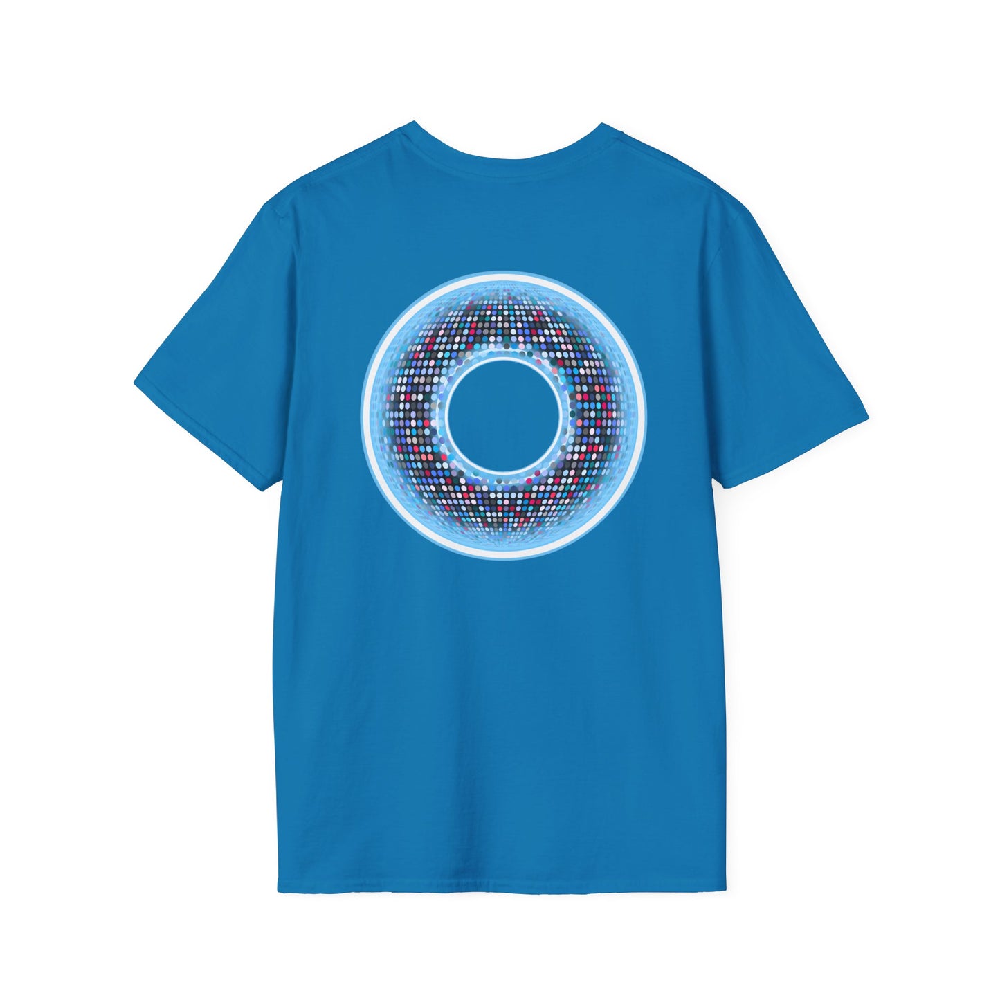 Classic Donut Tee - Unisex Soft-Style - "Microdot Donut" - light blue pixilated donut