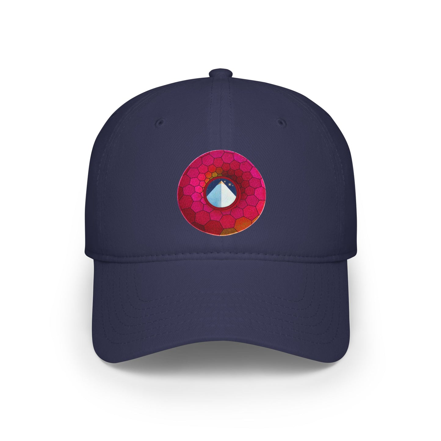Lumpy Donut Baseball Cap - "Limestone Donut Caps So Large" - variant 5 - magenta hexadonut w/