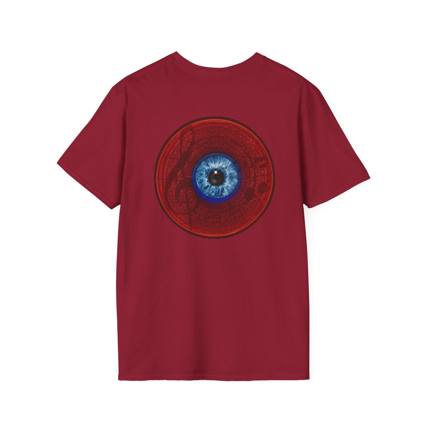 Classic Donut Tee - Unisex Soft-Style - "Peering through Your Opacity" - series 1.0 - red donut w/eye