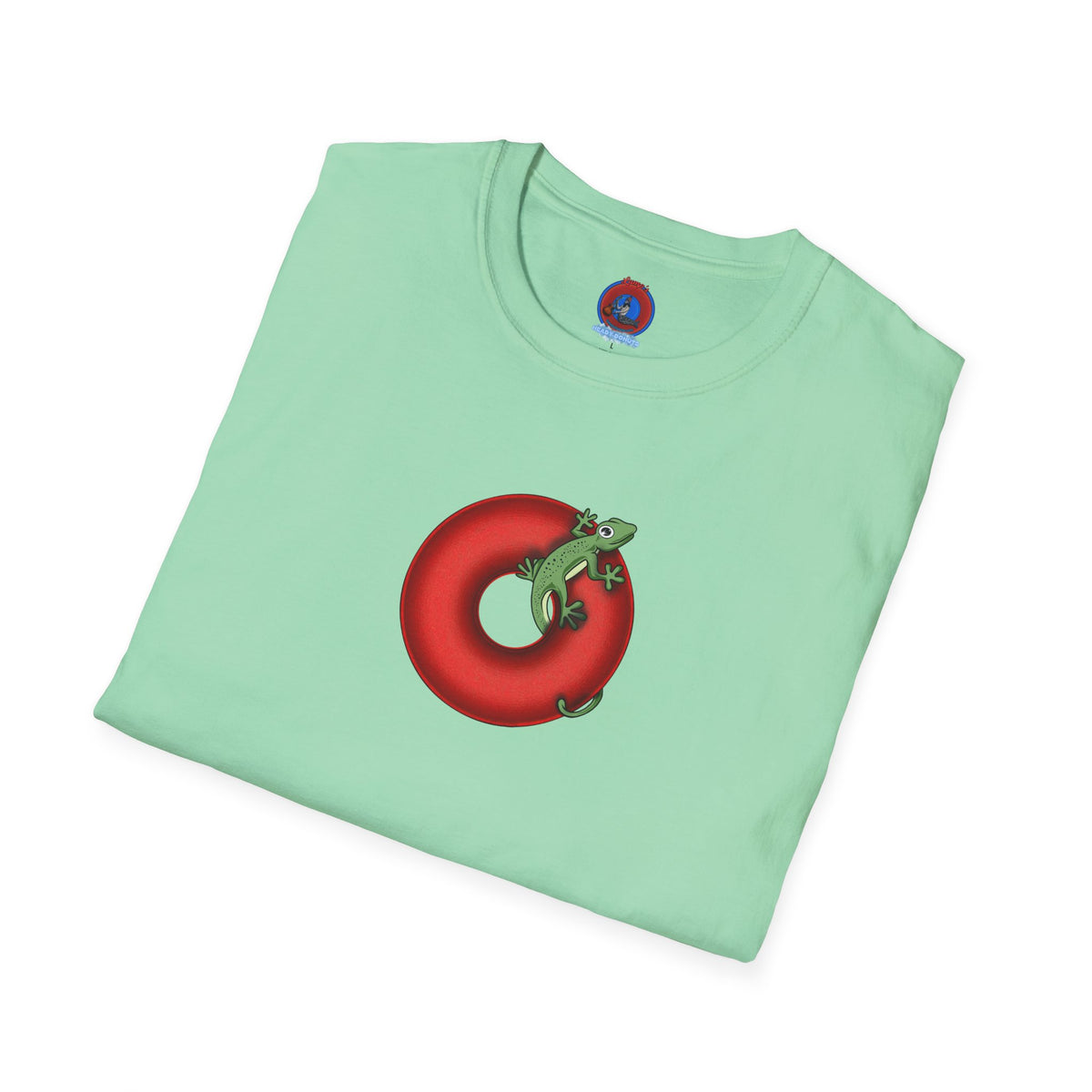 Classic Donut Tee - Unisex Soft-Style - "Practically Extinct Tee Shirt" - plump vivid red donut - variant 1