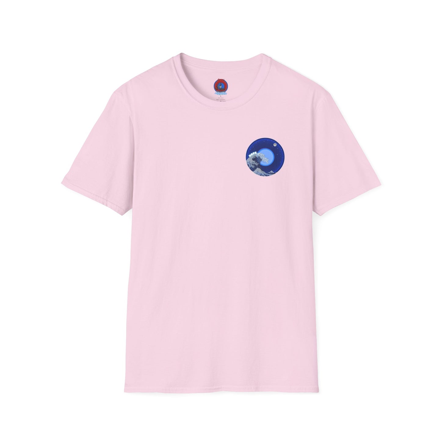 Classic Donut Tee - Unisex Soft-Style - "The Hopeful Waving Donut" - vivid blue donut