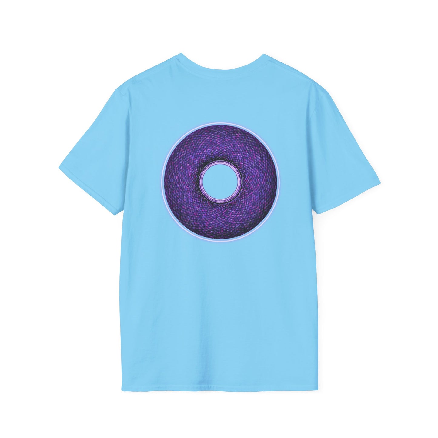 Classic Donut Tee - Unisex Soft-Style - "Plain Pixilated Donut' - purple/light purple pixilated afterglow donut