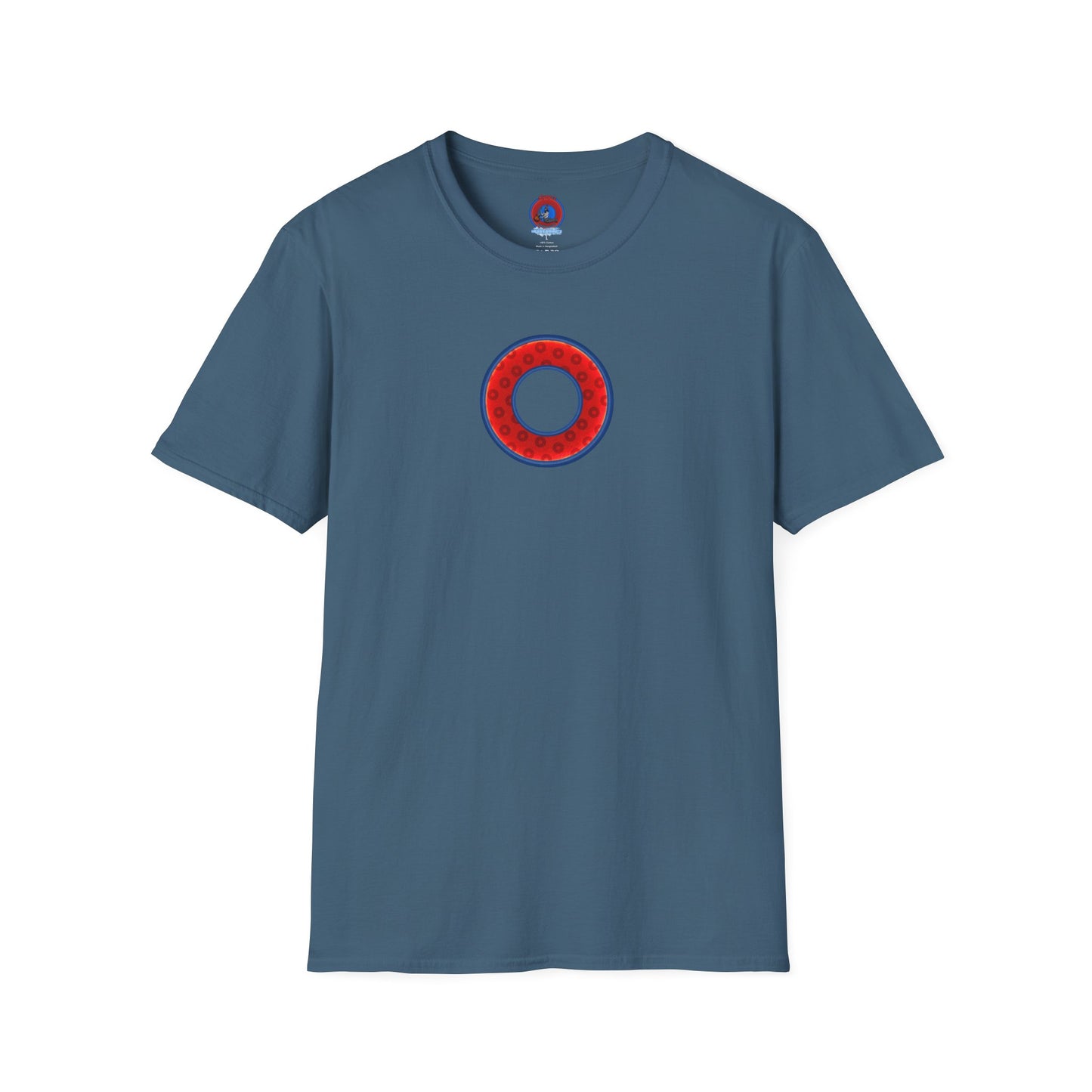 Plain Donuts/Unisex Soft-Style - "Plain Wide Mouthed Paradoxical Donuts" - red/dark blue donuts
