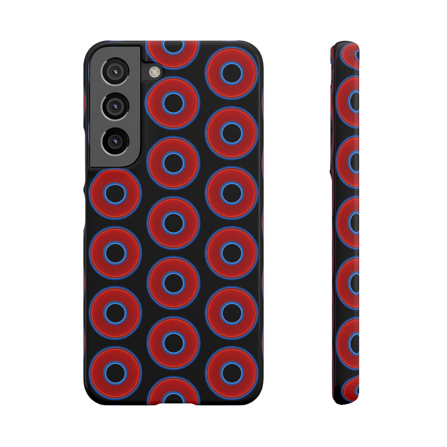 Lumpy Donut Snap Case - red vivid donut print w/black background