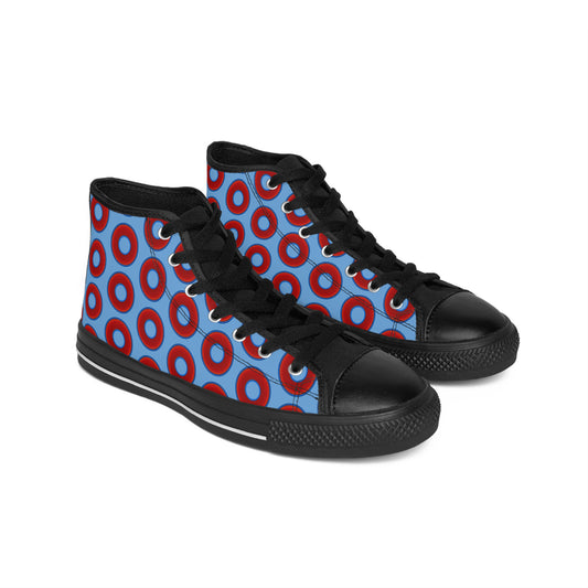 Cushiony Convectors - High Tops - red vivid donuts w/light blue background