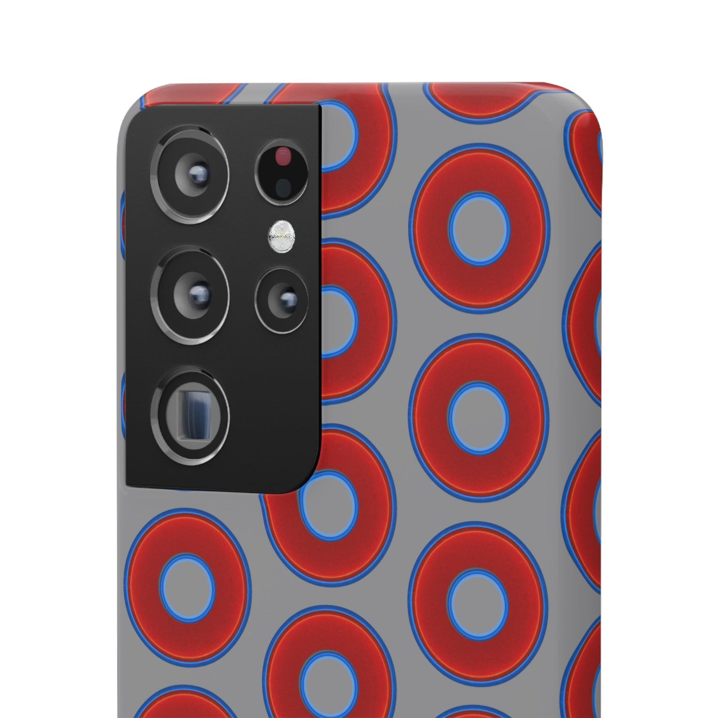 Donut Snap Case - red vivid donut print w/gray background