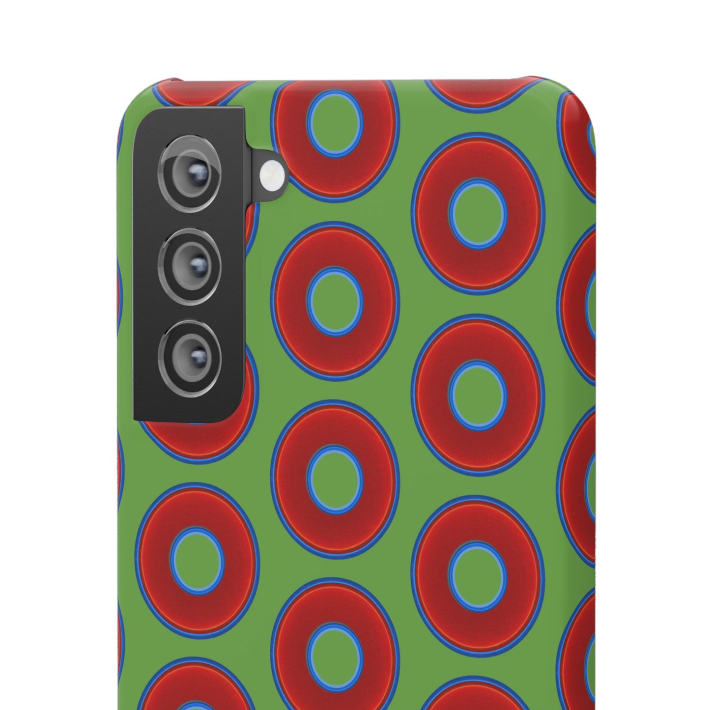 <Lumpy Donut Snap Case - red vivid donut print w/light green background