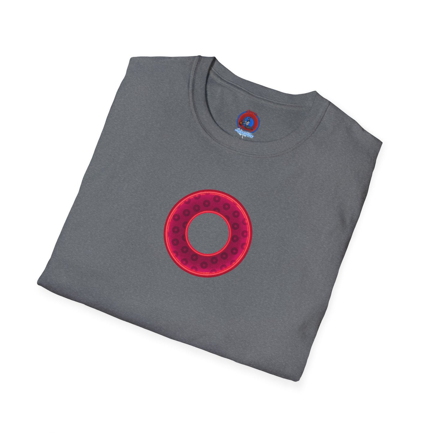 Plain Donuts/Unisex Soft-Style - "Plain Wide Mouthed Paradoxical Donuts" - dark red/bright red donuts