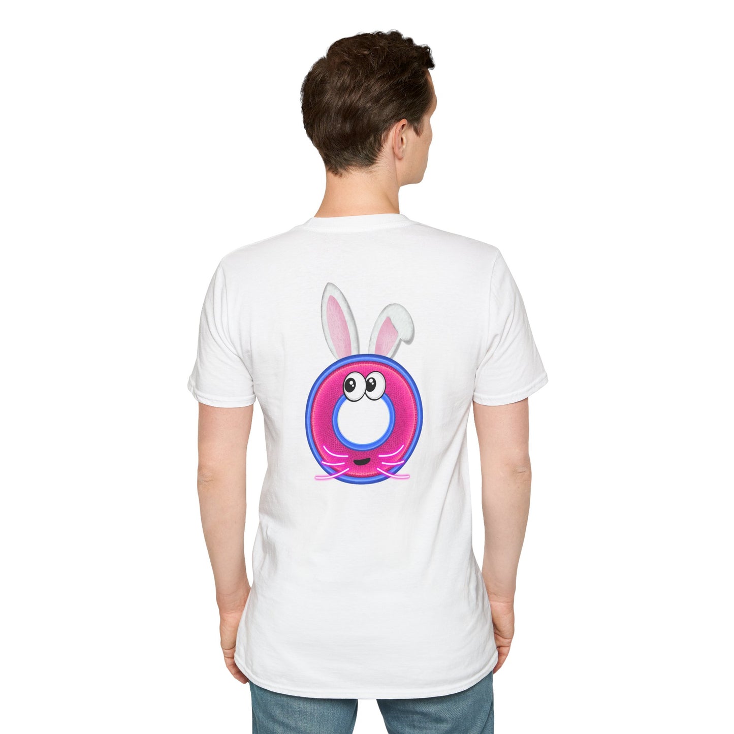 Classic Donut Tee - Unisex Soft-Style - "Easter Donuts" - magenta/pink rustic donut - holiday edition