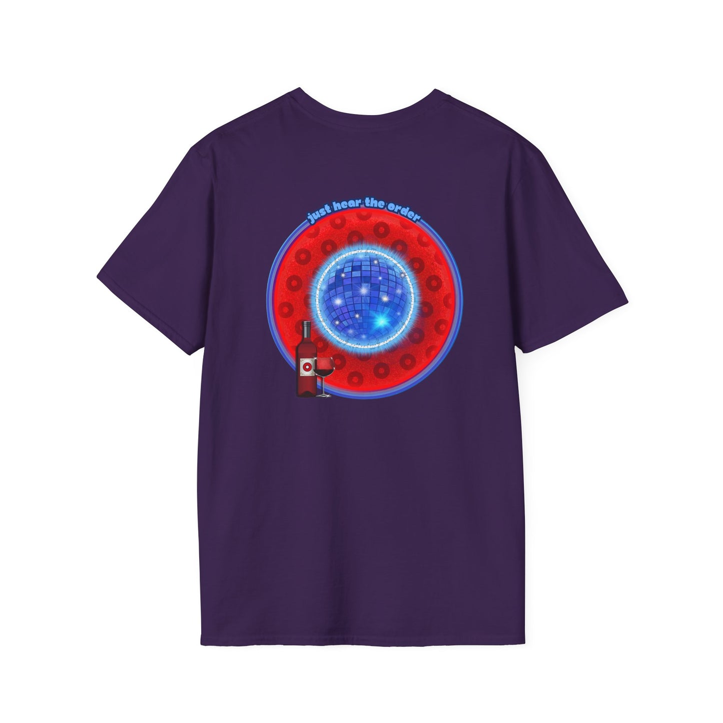 Classic Donut Tee - Unisex Soft-Style - "The Skipper's Donut" - red/blue paradoxical widemouthed donut