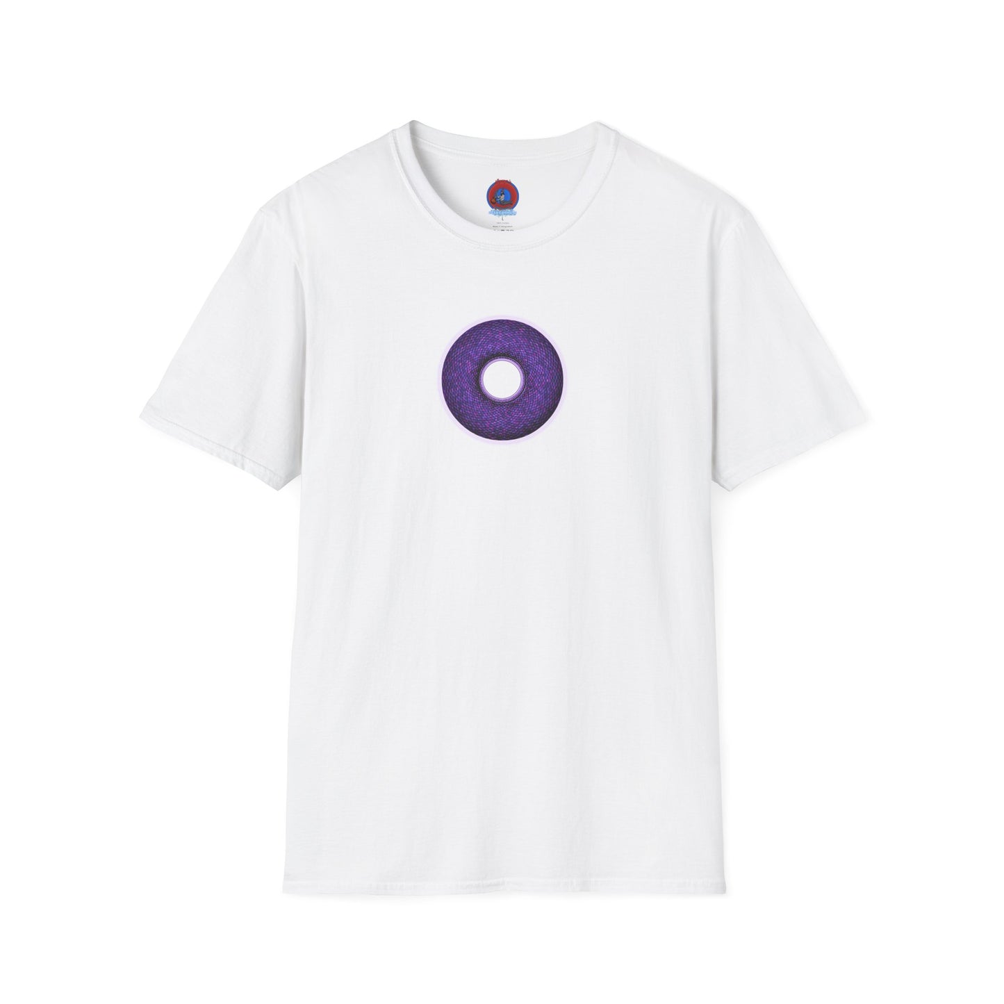 Classic Donut Tee - Unisex Soft-Style - "Plain Pixilated Donut' - purple/light purple pixilated afterglow donut