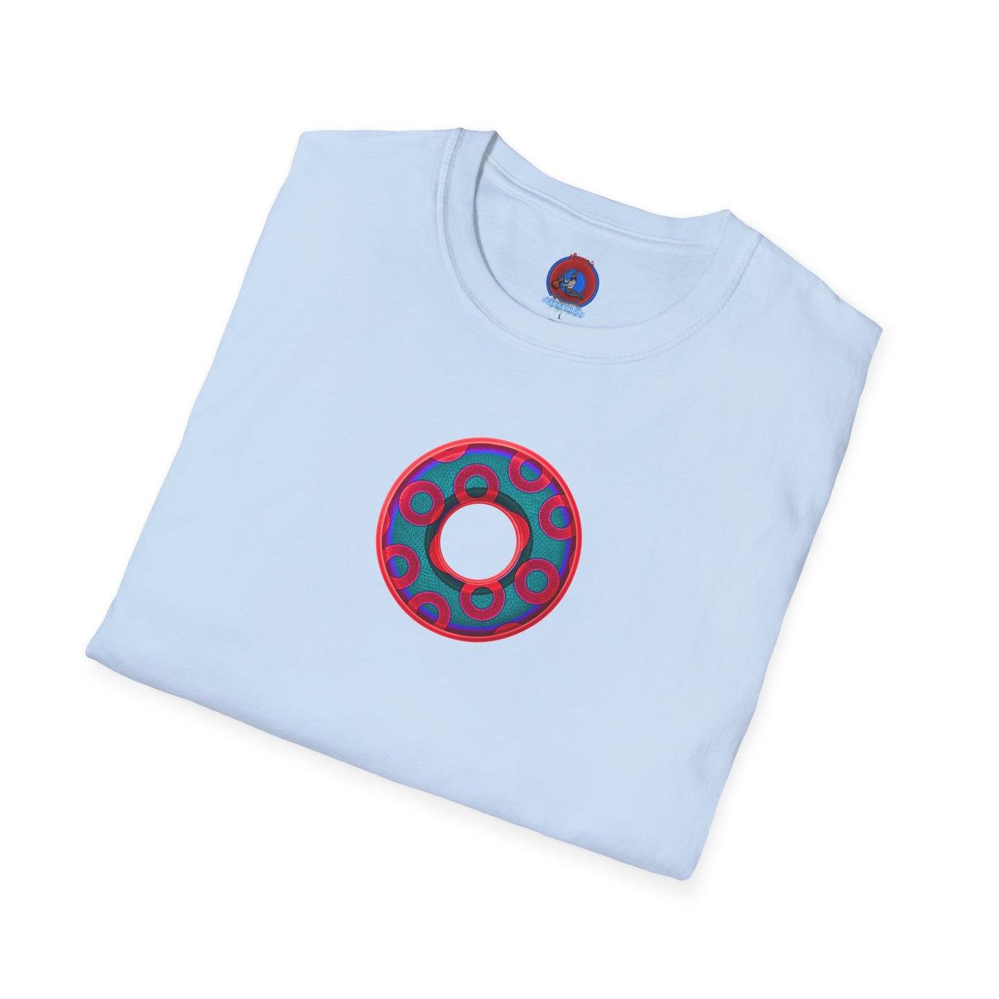 Plain Donuts/Unisex Soft-Style - "Plain Rustic Paradoxical Donuts" - red/steel blue donuts