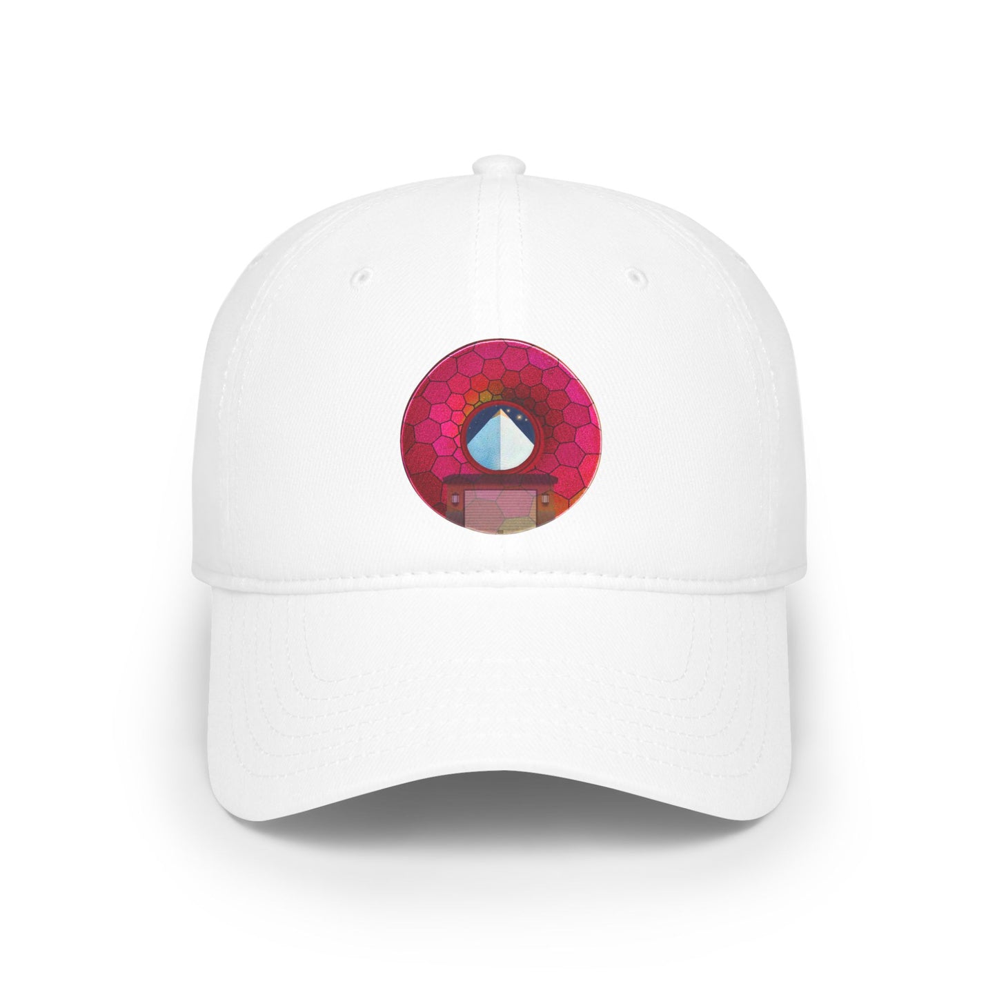Lumpy Donut Baseball Cap - "Limestone Donut Caps So Large" - variant 6 - magenta hexadonut w/