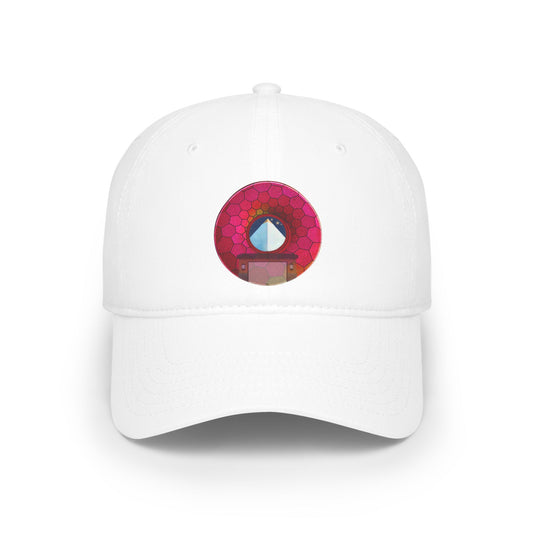 Lumpy Donut Baseball Cap - "Limestone Donut Caps So Large" - variant 6 - magenta hexadonut w/