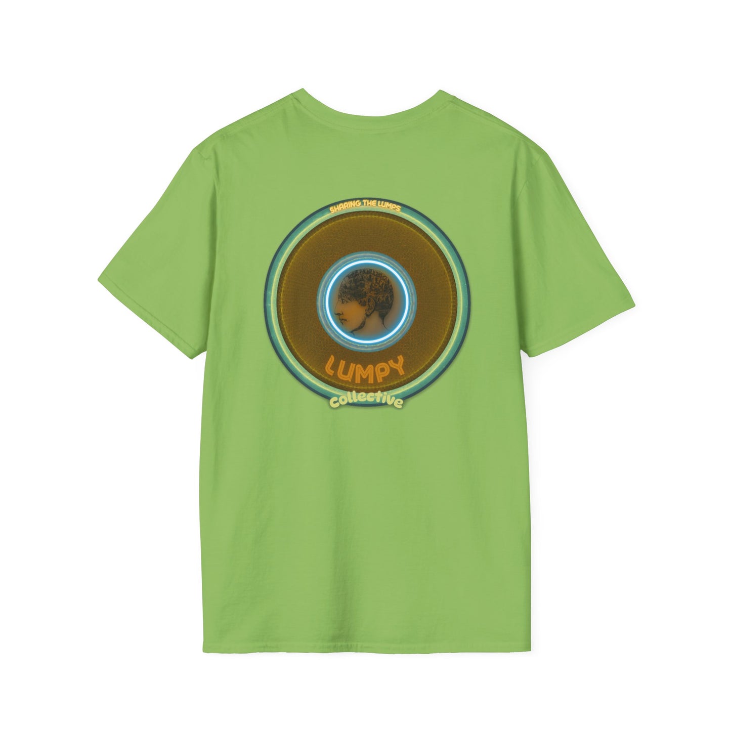Classic Donut Tee - Unisex Soft-Style - "Lumpy Collective Donut" - bronze/green lumpy donut - variant 5