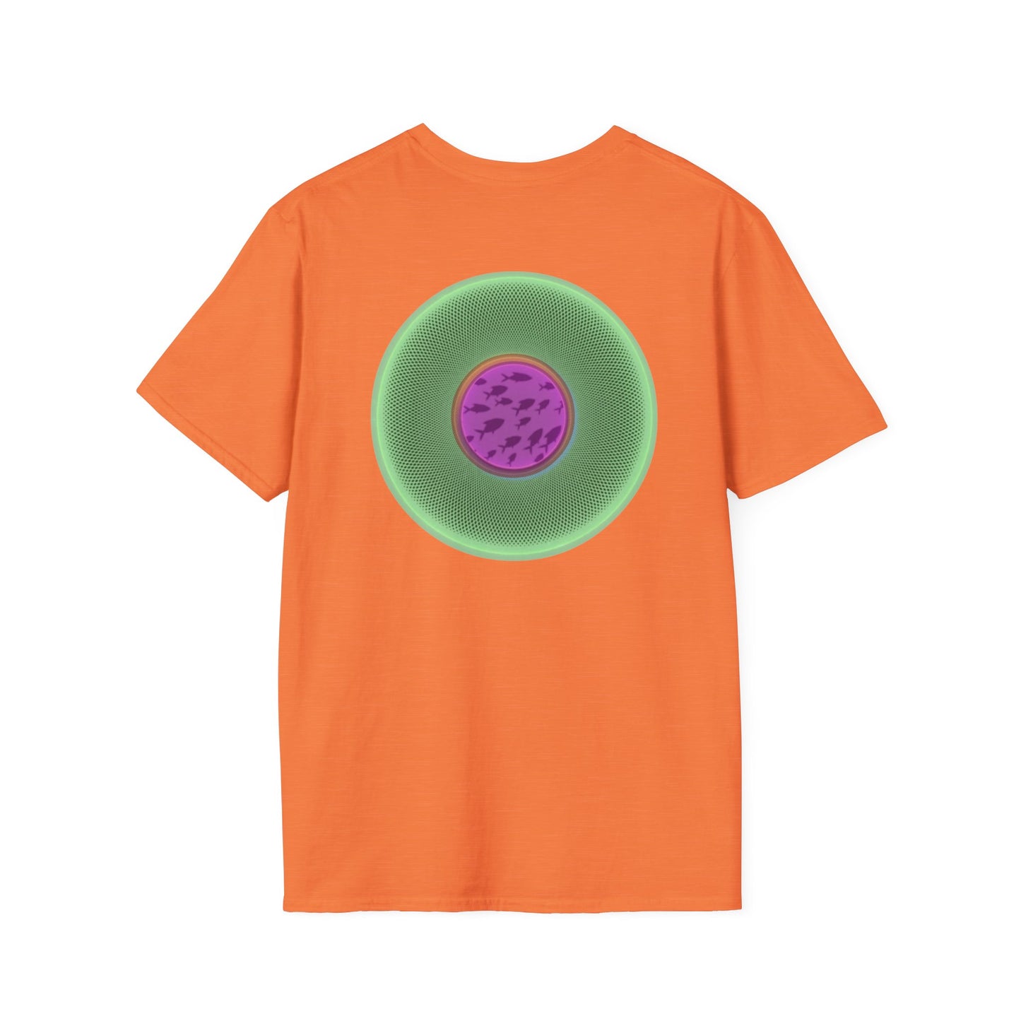 Classic Donut Tee - Unisex Soft-Style - "Swimming By" - variant 1 - series 1.0 - florescent green donut