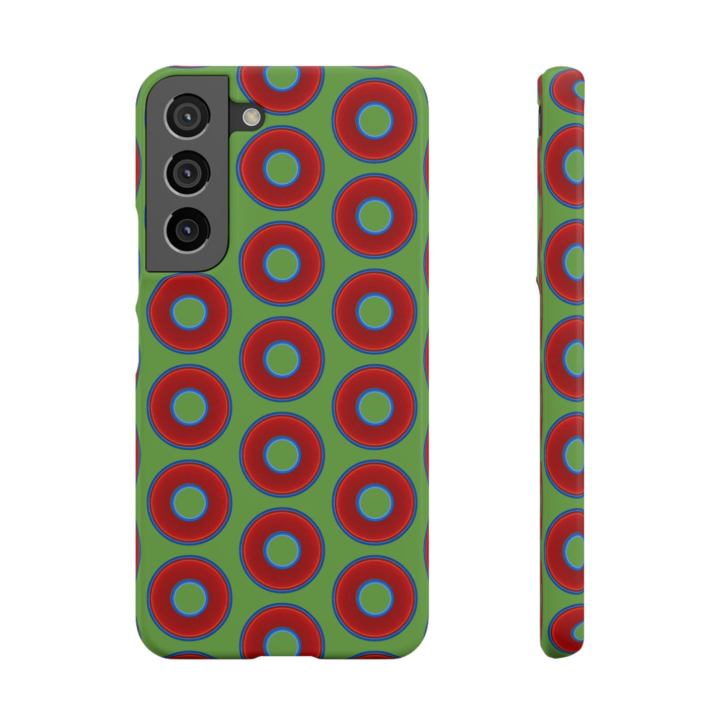 <Lumpy Donut Snap Case - red vivid donut print w/light green background