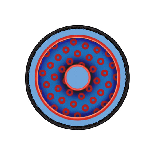 Iron-On Donut Patch - "Plain Traditional Paradoxical Donut Patch" - traditional paradoxical blue/red donut - variant 2
