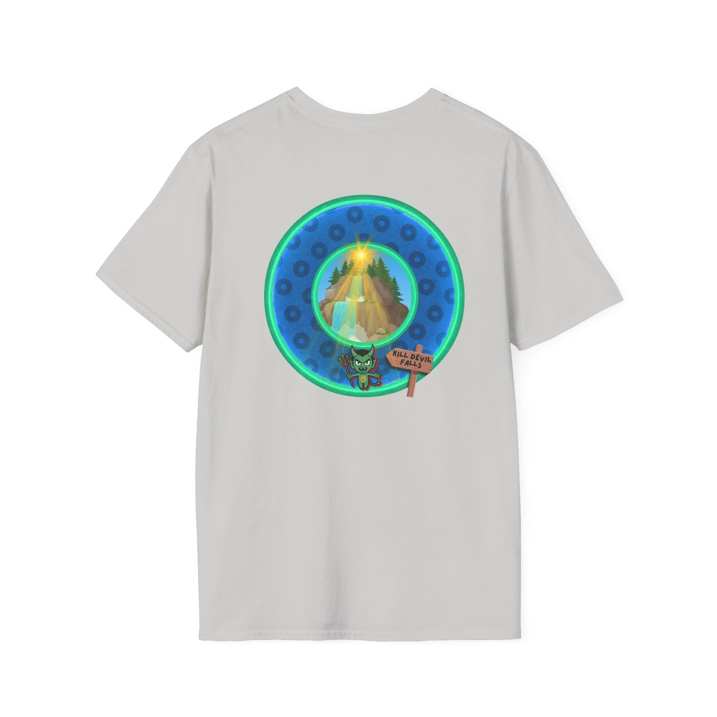 Classic Donut Tee - Unisex Soft-Style - "Devil's Drowning Donuts" - blue/green paradox donut