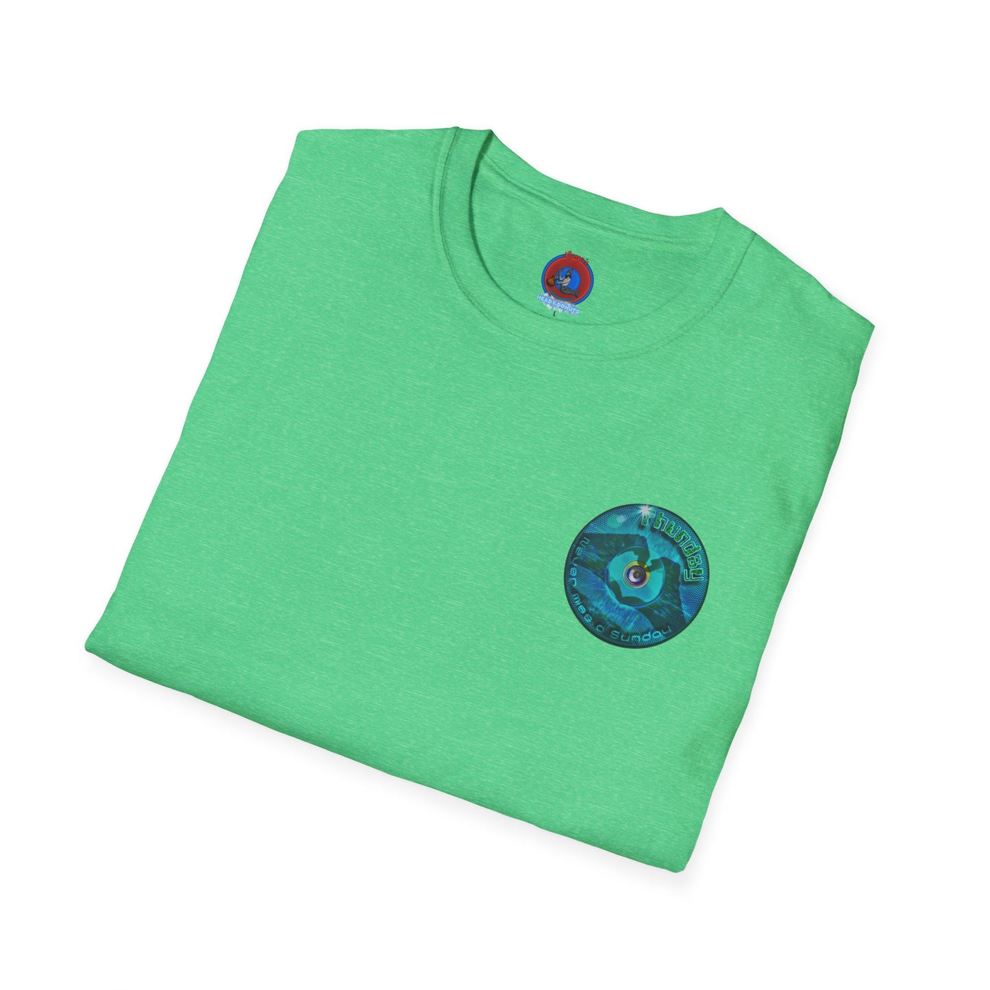 Classic Donut Tee - Unisex Soft-Style - "Sunday Phunday" - series 1.0 - variant 1 - teal donut