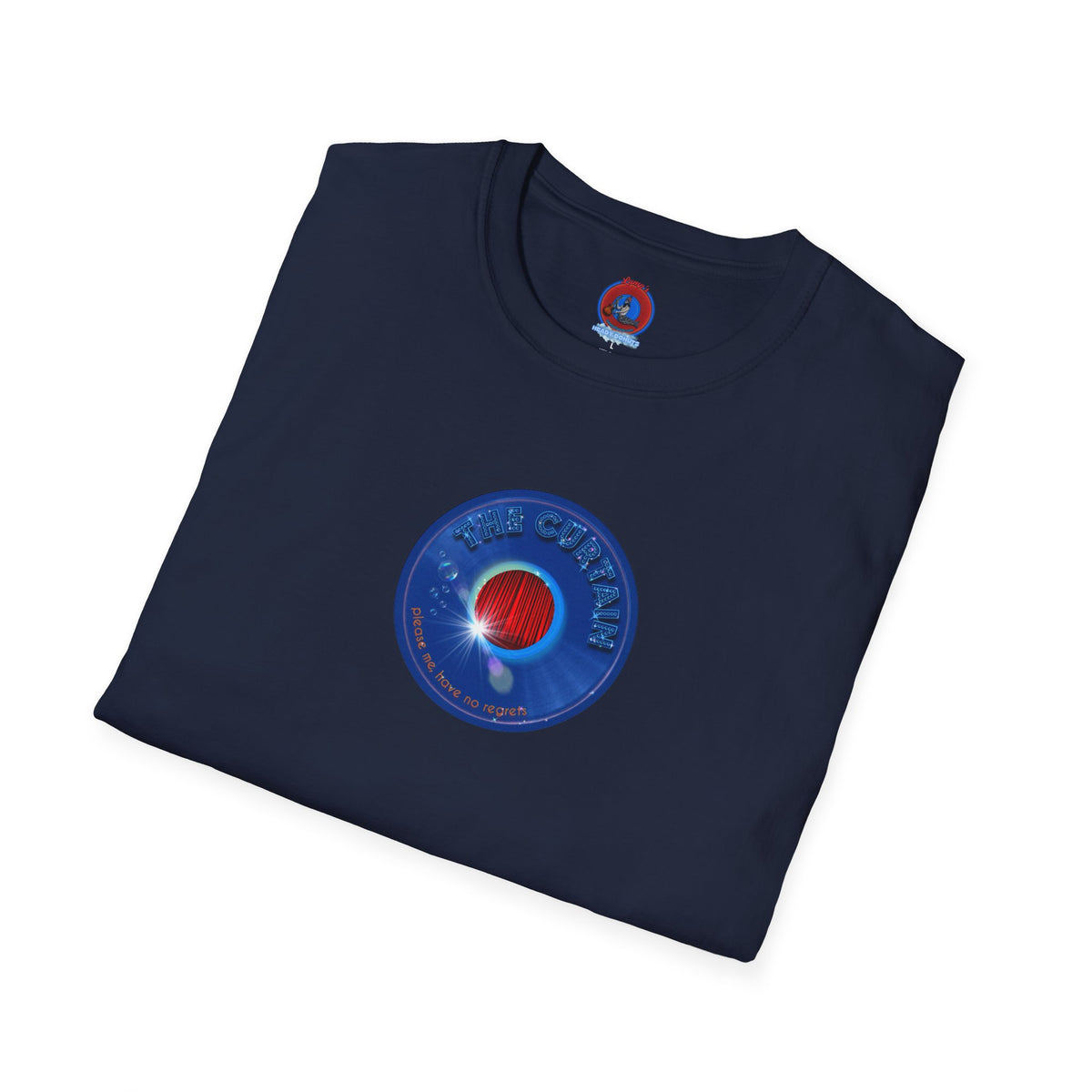 Classic Donut Tee - Unisex Soft-Style - "The Donut Without" - series 1.0  - variant 1 - vivid blue record donut