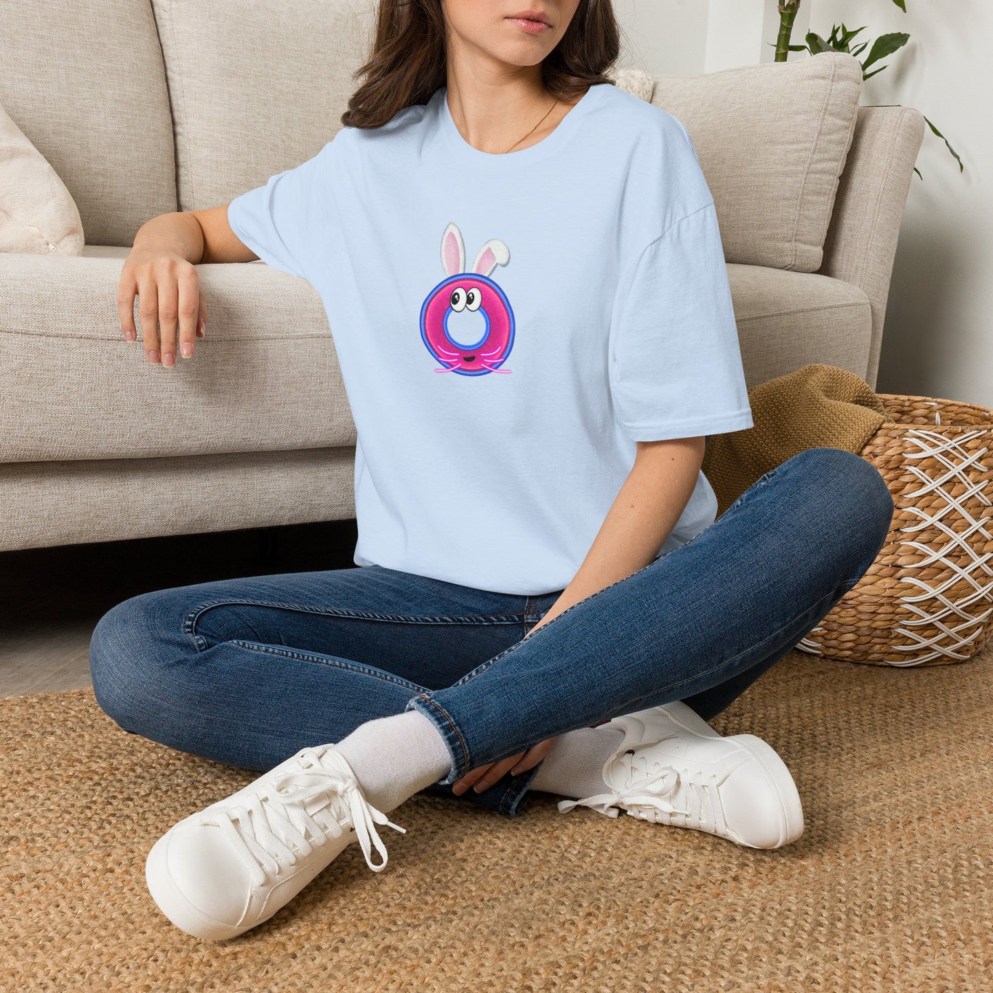 Classic Donut Tee - Unisex Soft-Style - "Easter Donuts" - magenta/pink rustic donut - holiday edition