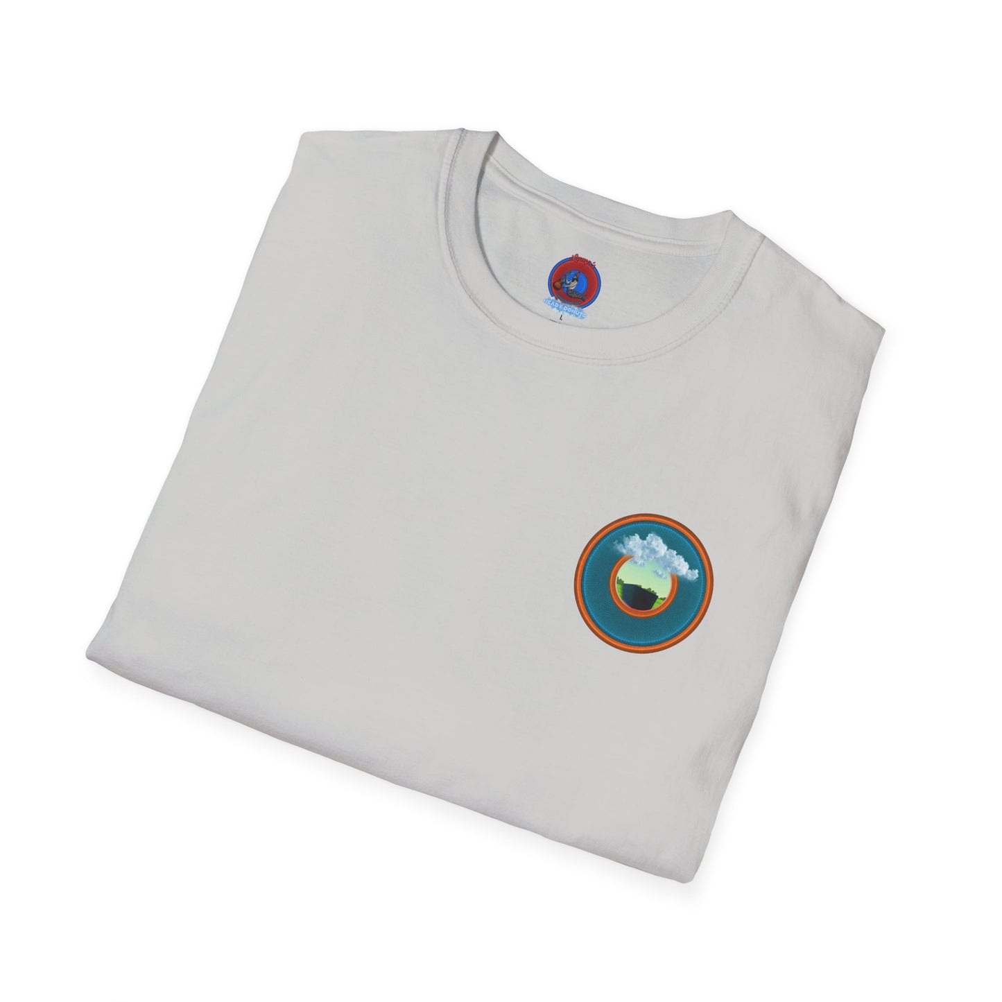 Classic Donut Tee - Unisex Soft-Style - "Got Rhombus?" - series 1.0  - variant 3 - aquamarine/orange donut