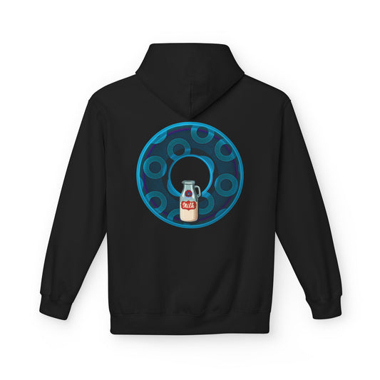 Fleece Harry Hoodies [Midweight Soft-style] - "Wooked Cream Dairy - YEMSG Donut" - blue/blue rustic paradox donut - variant 7