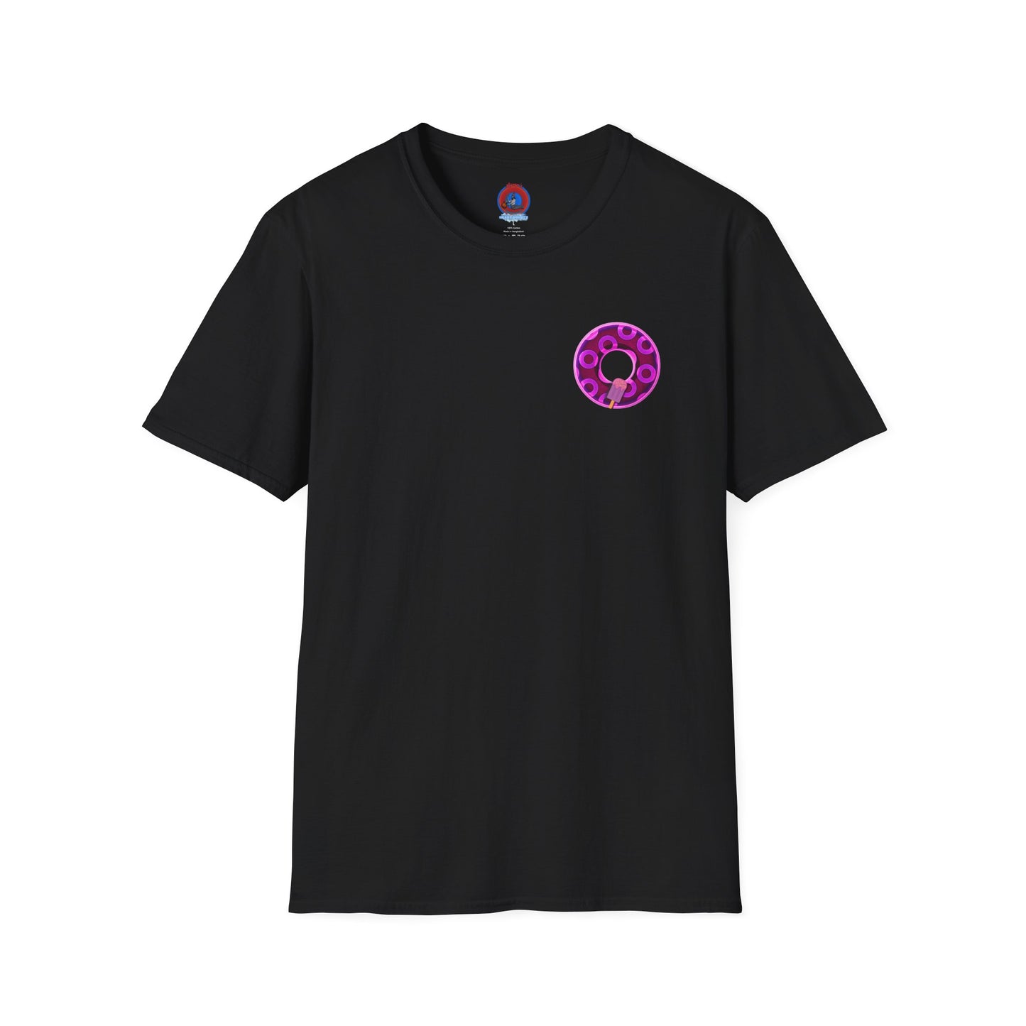 Classic Donut Tee - Unisex Soft-Style - "It's Ice Cream Popsicles - YEMSG Donut" - purple/magenta paradox donut - variant 1
