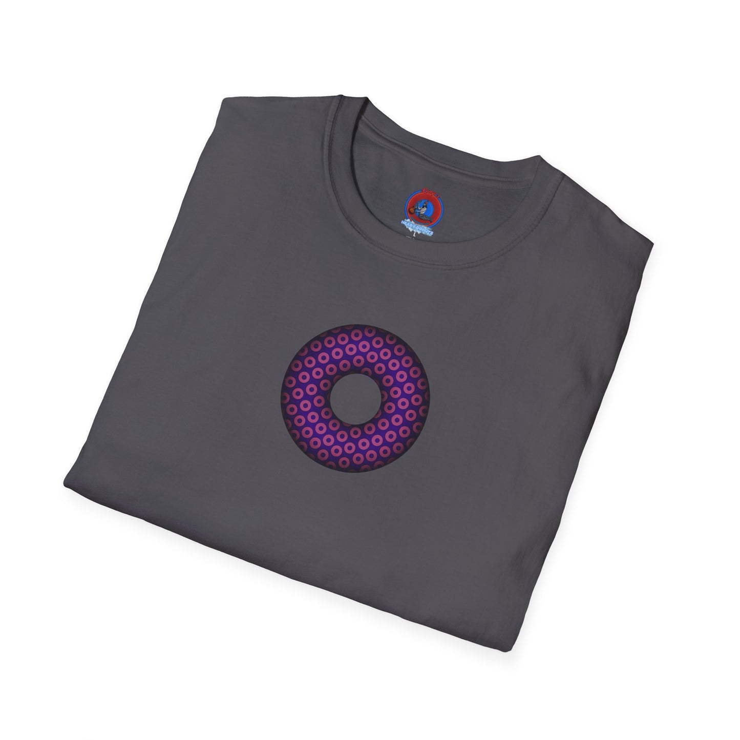 Plain Donuts/Unisex Soft-Style - "Plain Paradoxical Grided Donuts" - magenta/purple donuts