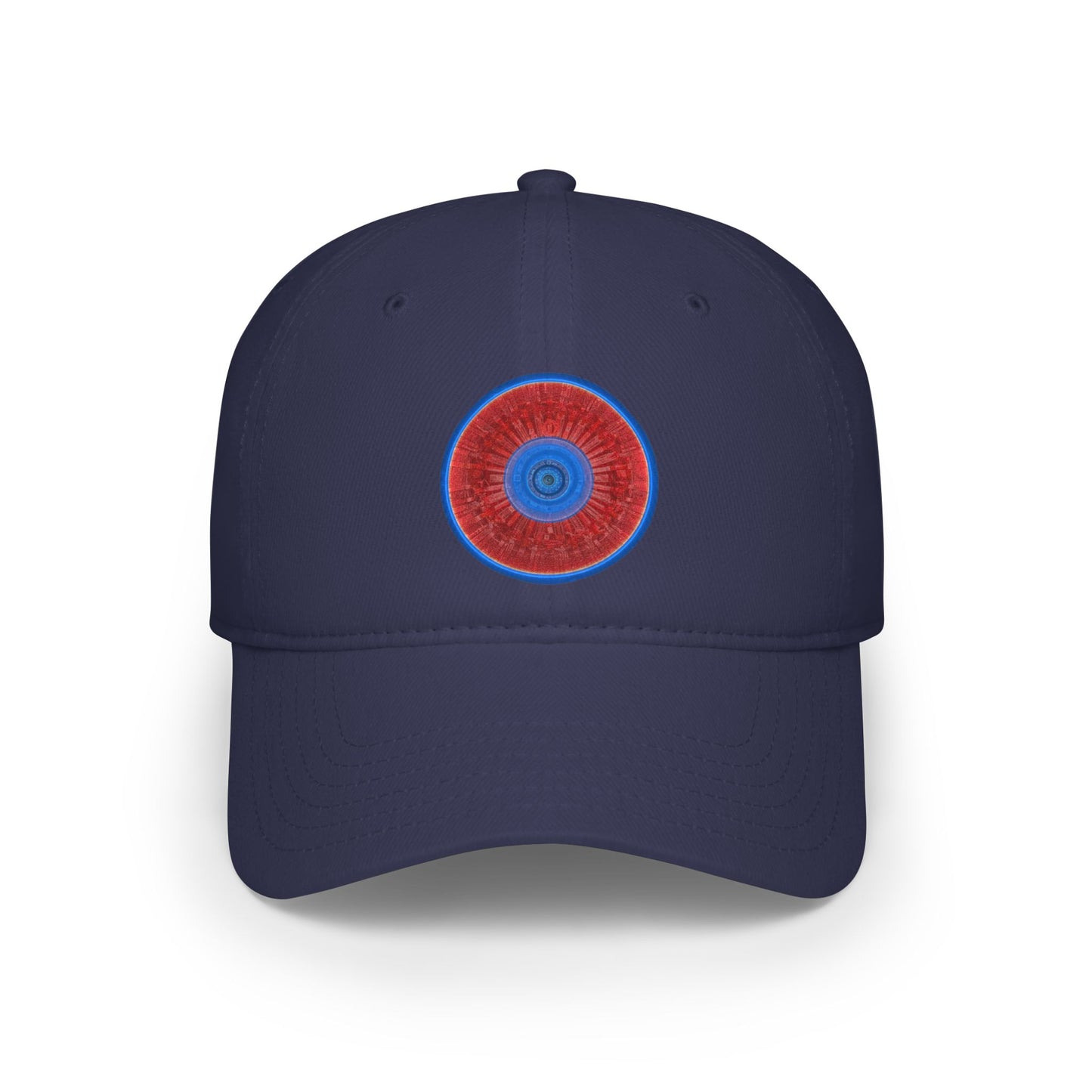 Lumpy Donut Baseball Cap - "Graphic Translation Donut Cap" - vivid red tube donut w/ - variant 1