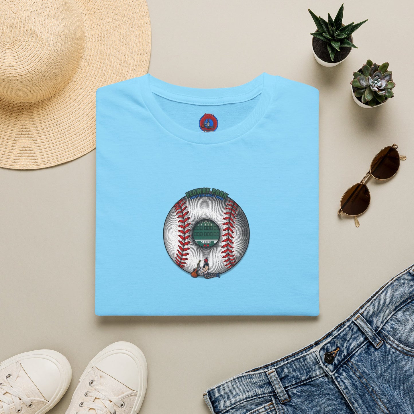 Classic Donut Tee - Unisex Soft-Style - "Phenway Ballpark Donuts" - white/red major league donut - variant 6