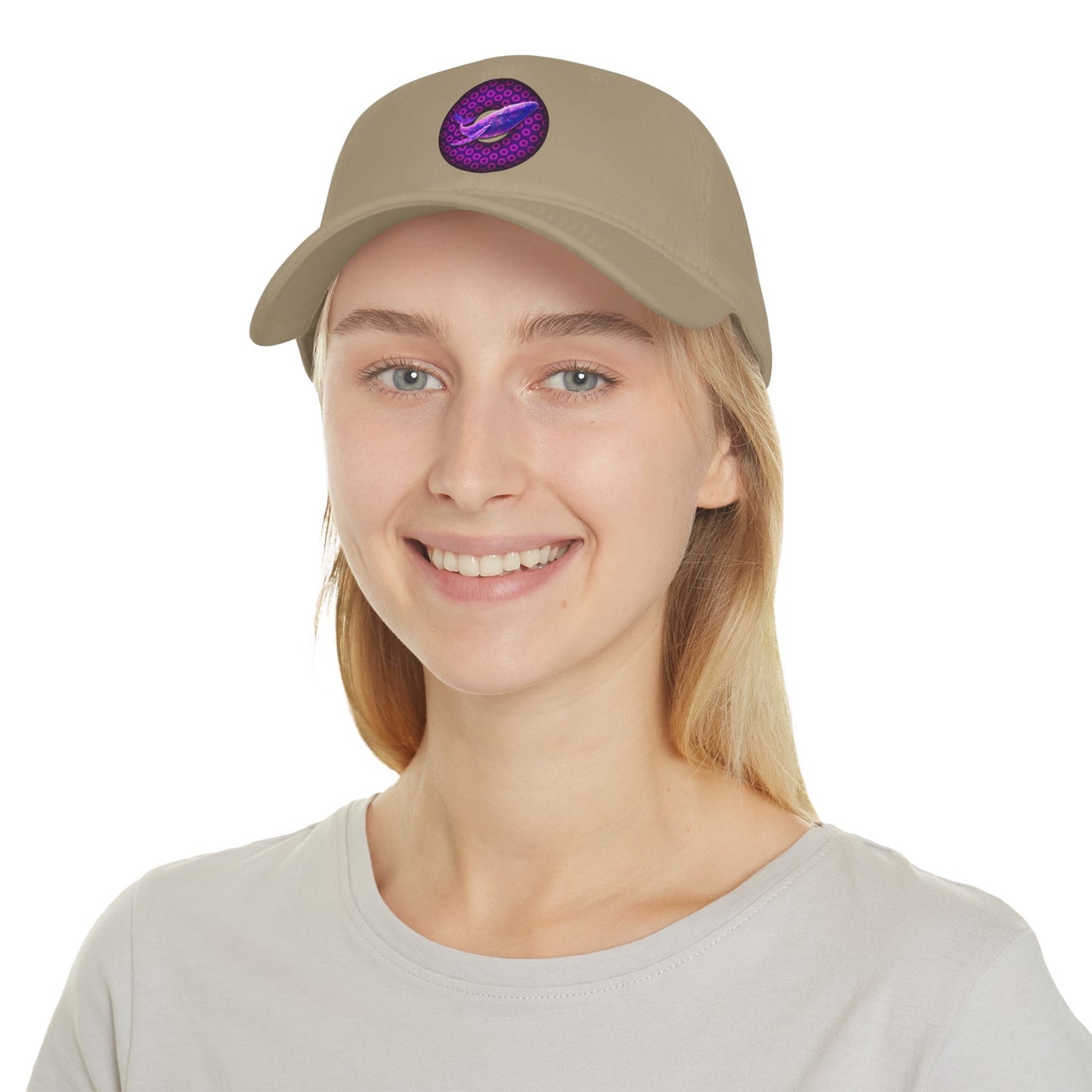 Lumpy Donut Baseball Cap - "Whale of a Good Donut Cap" - variant 1 - purple/magenta paradoxical donut w/