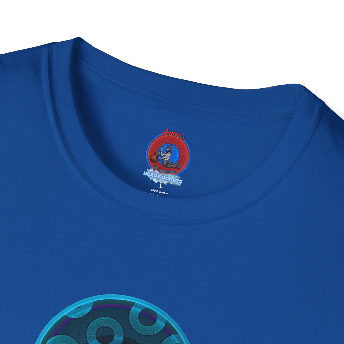Classic Donut Tee - Unisex Soft-Style - "Wooked Cream - YEMSG Donut " - blue/teal rustic paradox donut - variant 7