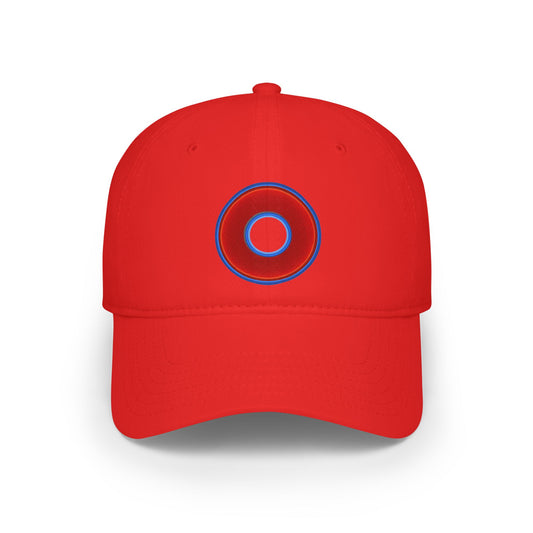 Lumpy Donut Baseball Cap - "Plain [Mary] Jane" - vivid red/blue donut