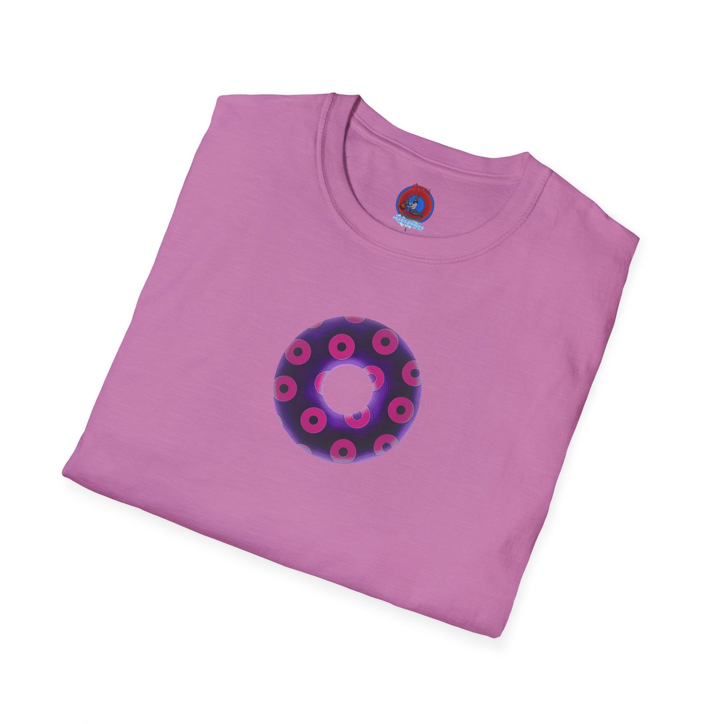Plain Donuts/Unisex Soft-Style - "Plain Blimpy Paradoxical Donuts" - dark purple/bright magenta donuts