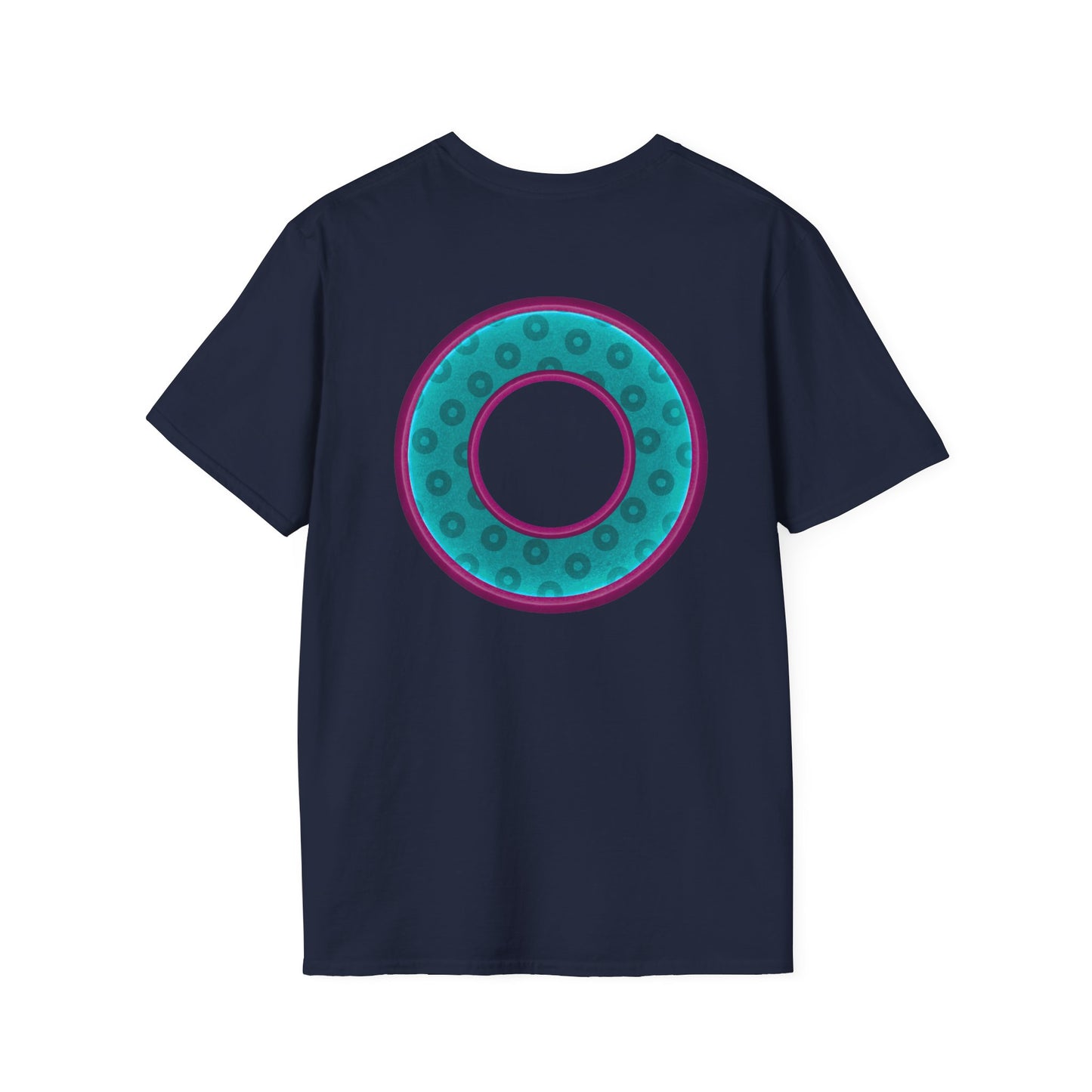Plain Donuts/Unisex Soft-Style - "Plain Wide Mouthed Paradoxical Donuts" - teal/purple donuts