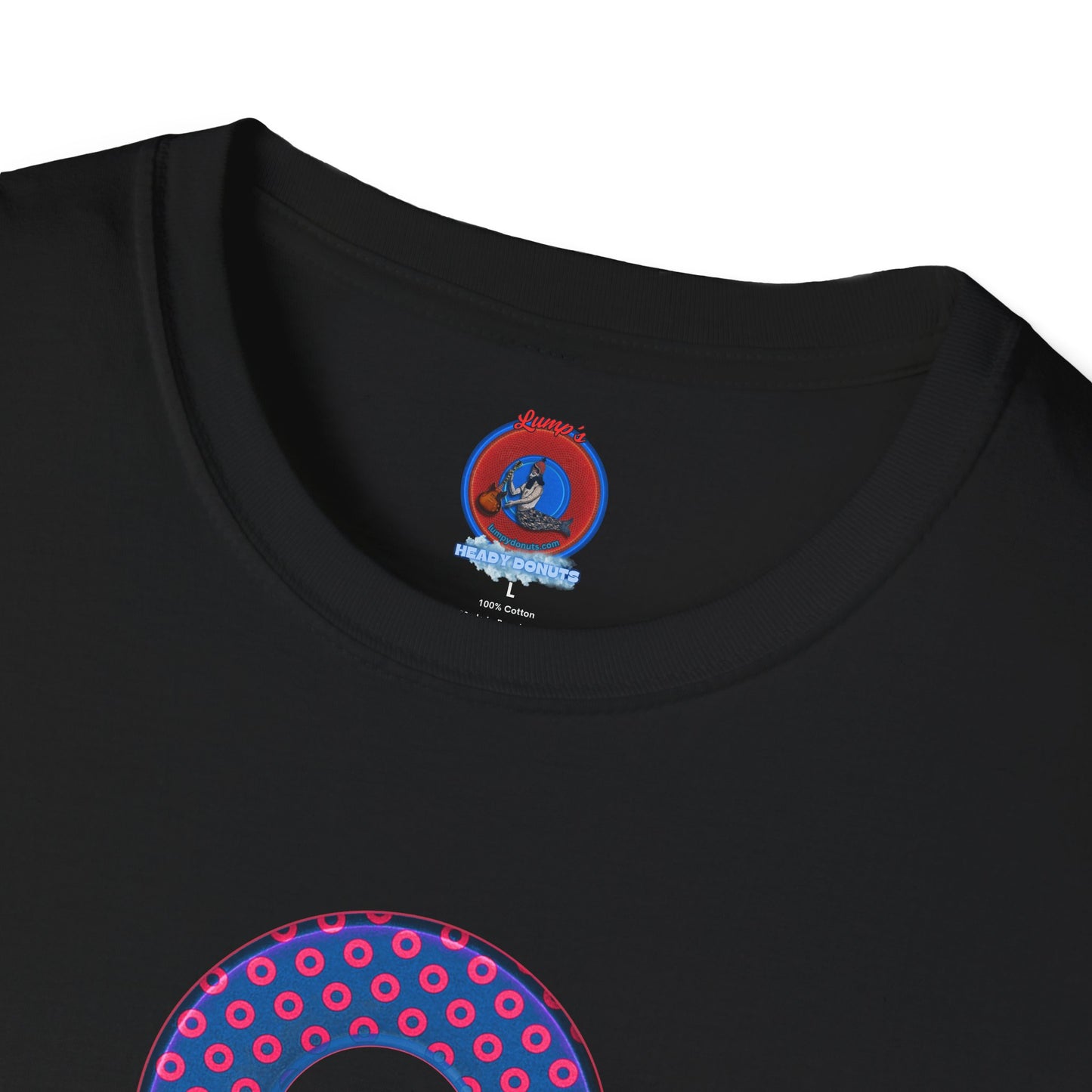Plain Donuts/Unisex Soft-Style - "Plain Electric Paradoxical Donuts" - hot pink/navy blue donuts