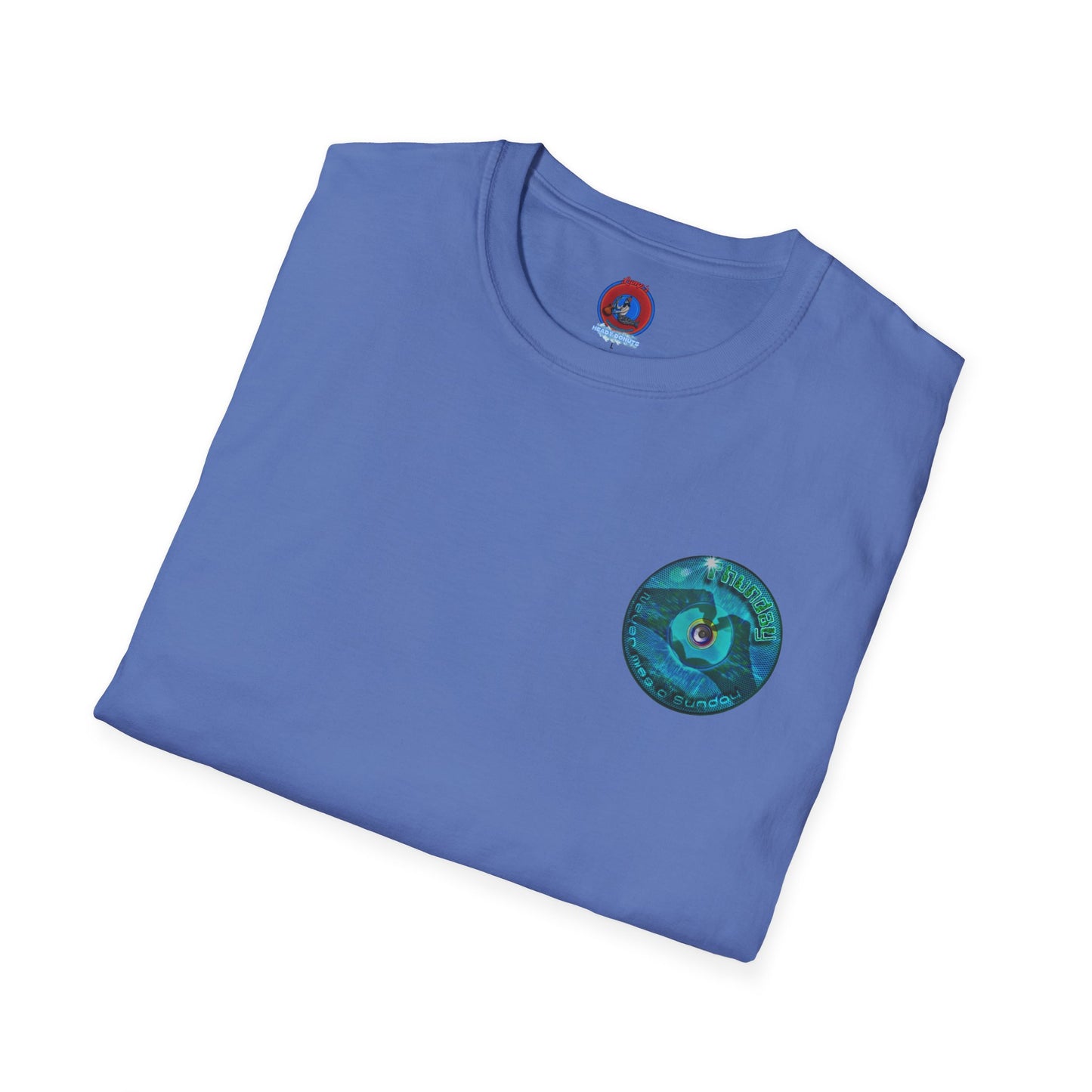 Classic Donut Tee - Unisex Soft-Style - "Sunday Phunday" - series 1.0 - variant 1 - teal donut