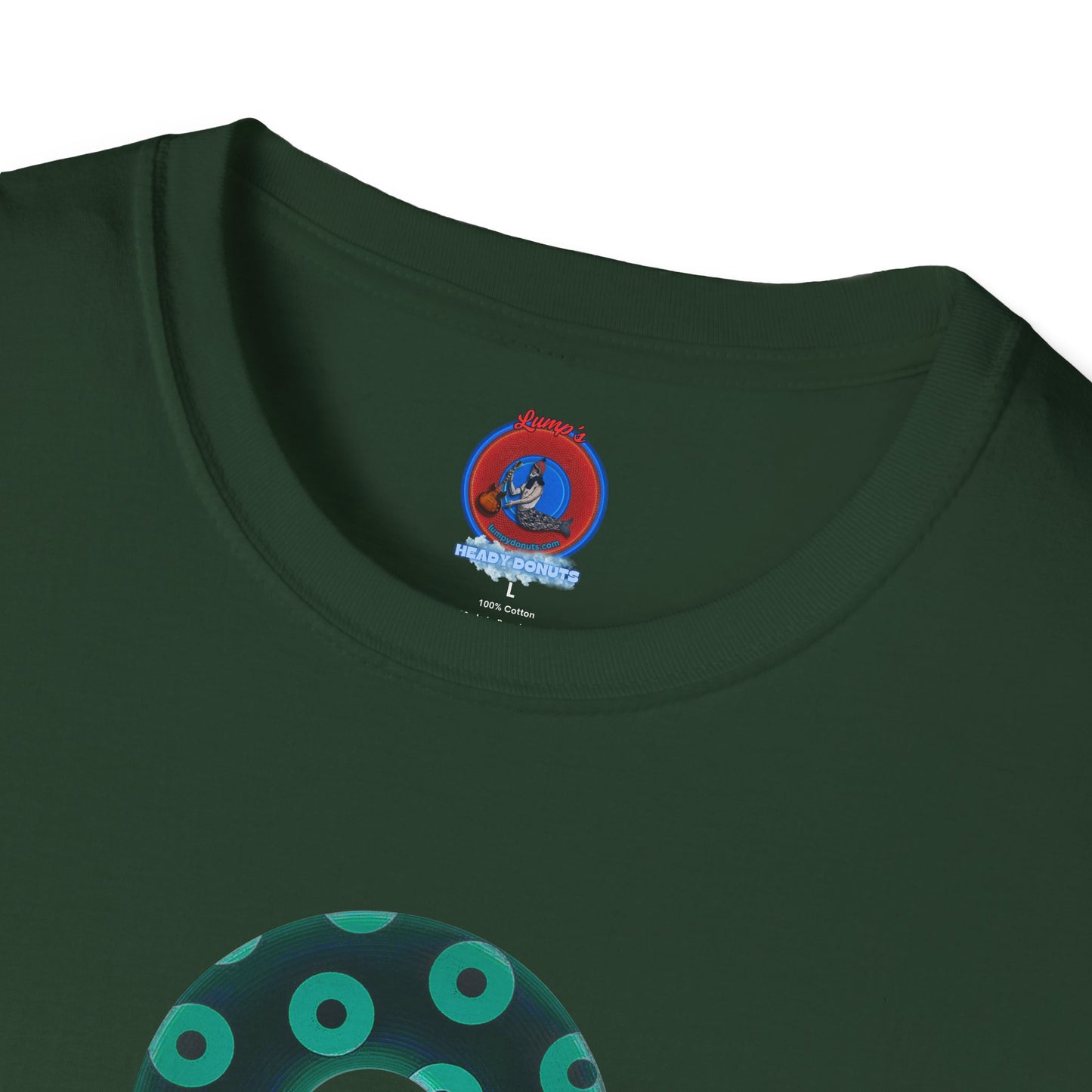 Plain Donuts/Unisex Soft-Style - "Plain Blimpy Paradoxical Donuts" - dark green/seafoam green donuts