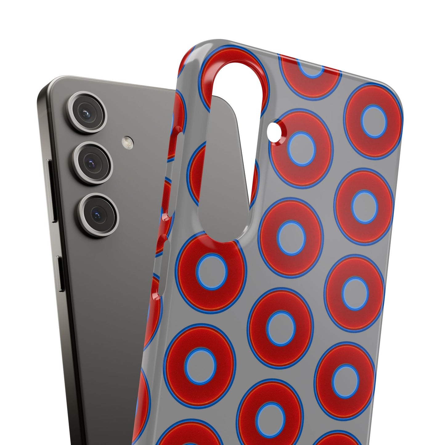 Donut Snap Case - red vivid donut print w/gray background