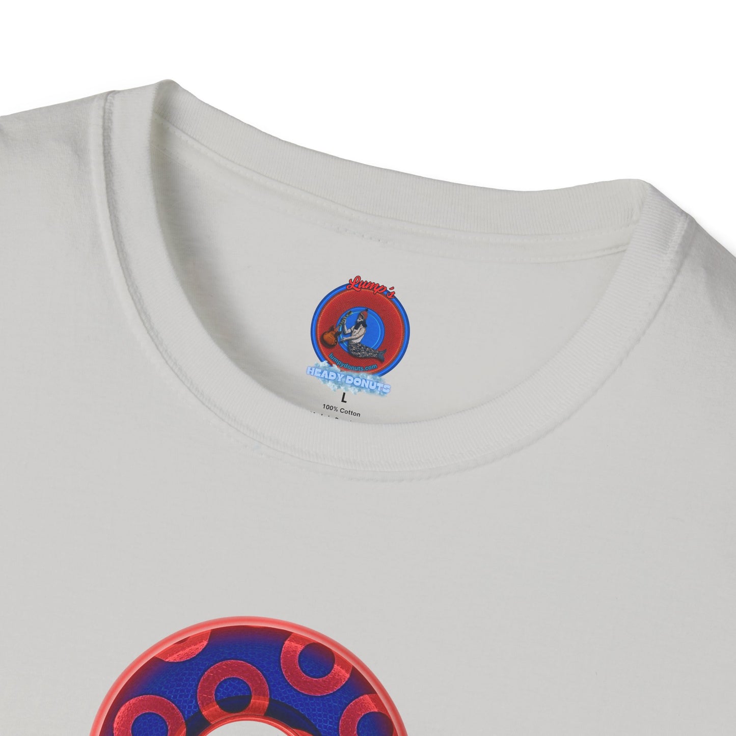 Plain Donuts/Unisex Soft-Style - "Plain Rustic Paradoxical Donuts" - red/ blue donuts