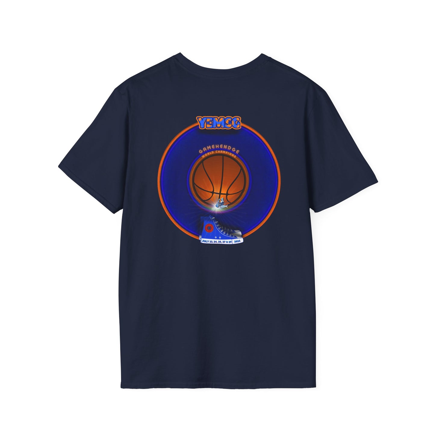 Classic Donut Tee - Unisex Soft-Style - "Diedrich Knickerbocker's Donut" - vivid blue/orange donut - variant 1