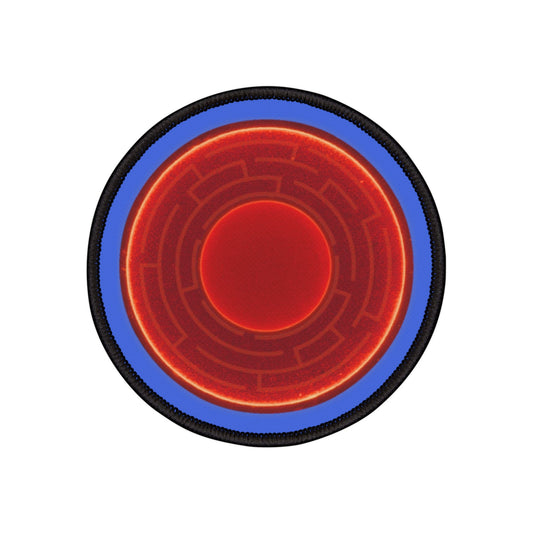 Iron-On Donut Patch - "The Amazing Donut Patch" - vivid red donut - variant 2