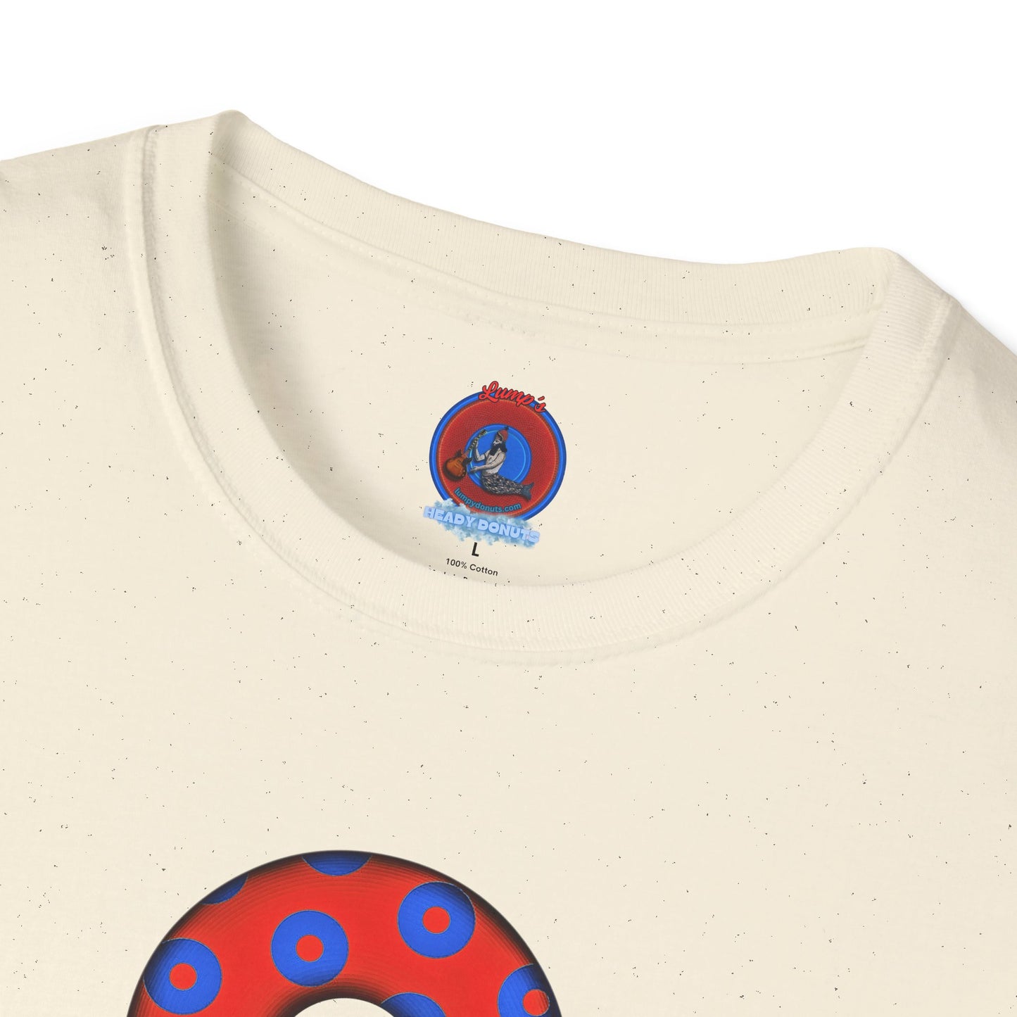 Plain Donuts/Unisex Soft-Style - "Plain Blimpy Paradoxical Donuts" - red/blue donuts