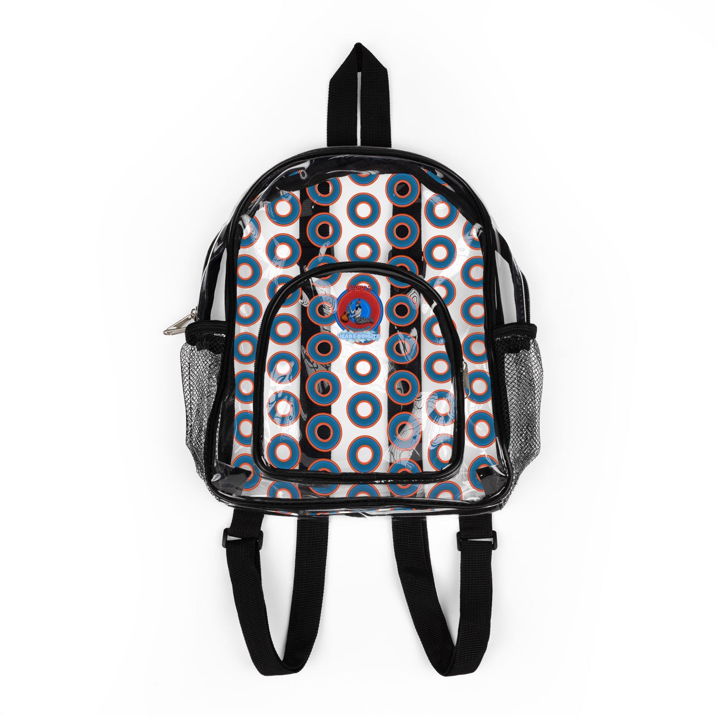 Lumpy Clear Pack/Concert Buddy - Plain Rustic Donut Print - blue/orange