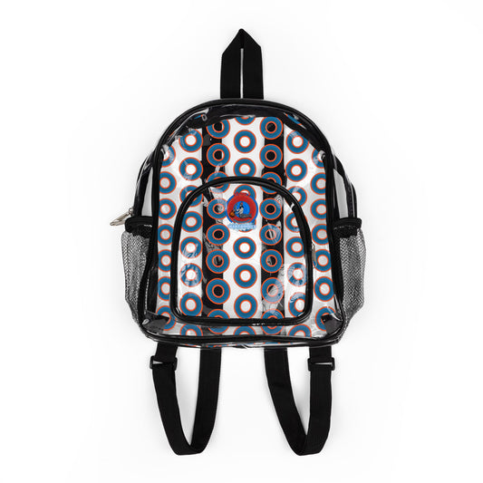 Lumpy Clear Pack/Concert Buddy - Plain Rustic Donut Print - blue/orange