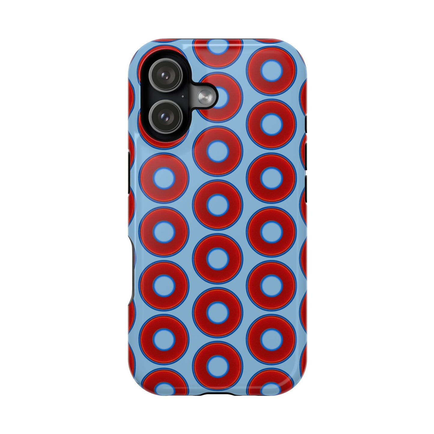 Magnetic Tough Donut Case - red vivid donut print w/sky blue background