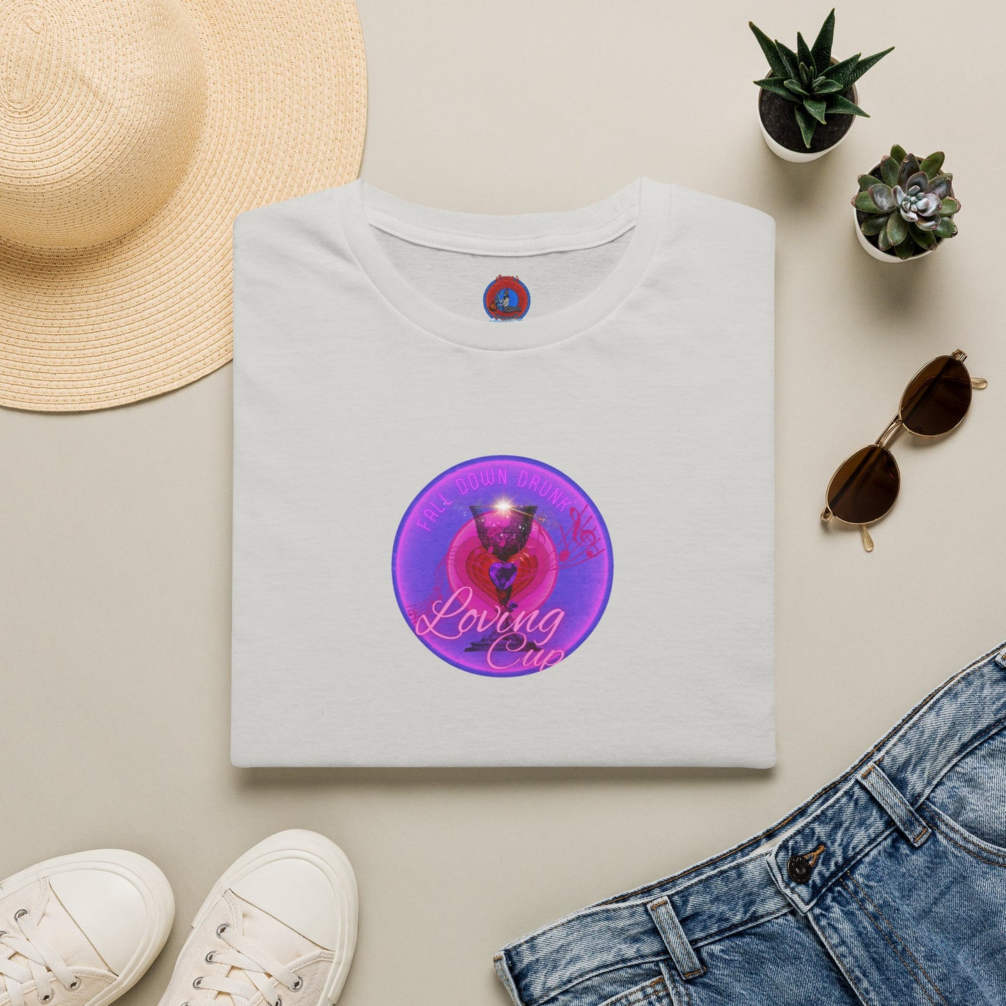 Classic Donut Tee - Unisex Soft-Style - "The Loving Donut' - vivid purple/magenta donut